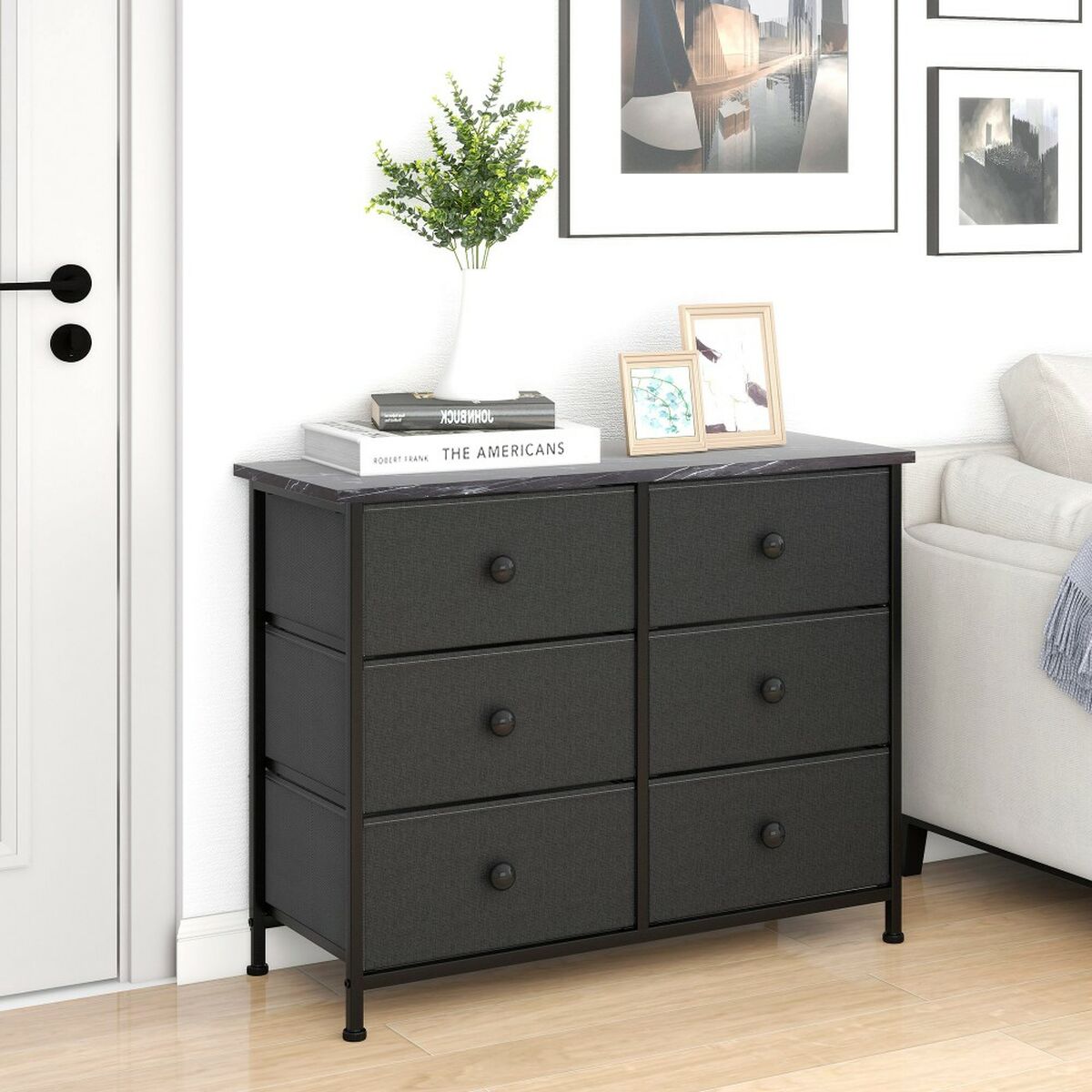 Комод Max Home Серый Мрамор 80 x 62 x 30 cm